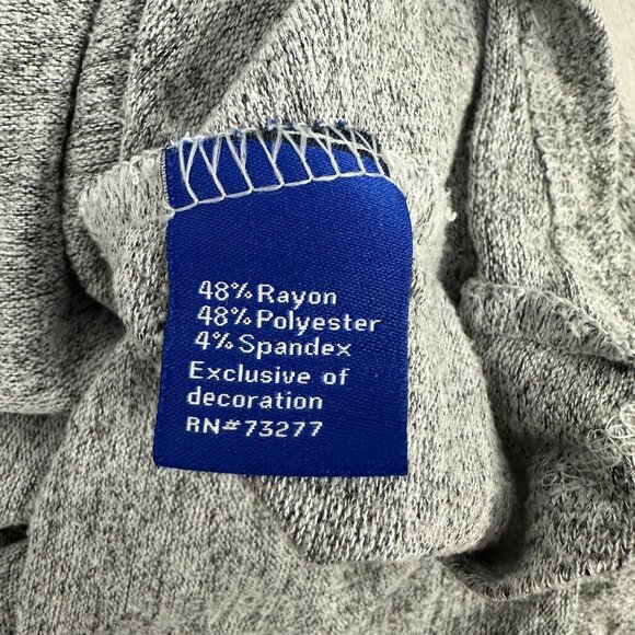 Apt 9 Womens Gray Knit V Neck Tunic Top XL Lightweight Long Sleeve Stretchy - Picture 4 of 5